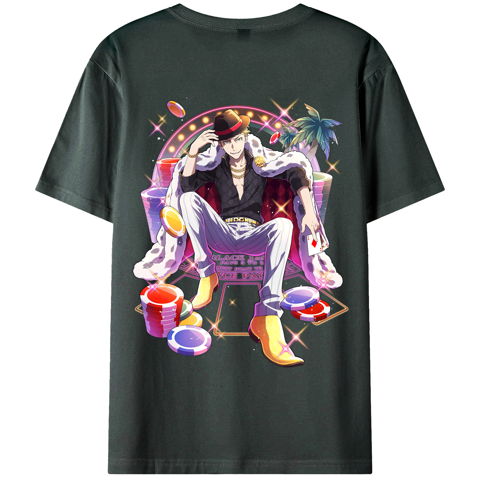 （画像用） 文豪ストレイドッグス Bungo Stray Dogs 綿100％ メンズ半袖Tシャツ（バックプリント） 通気性